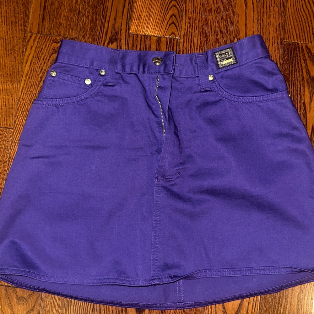 Versace Vibrant Purple Denim Skirt
